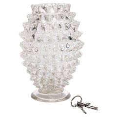 Vintage Rostrato vase in clear Murano glass by Barovier and Toso, Italian 1960s