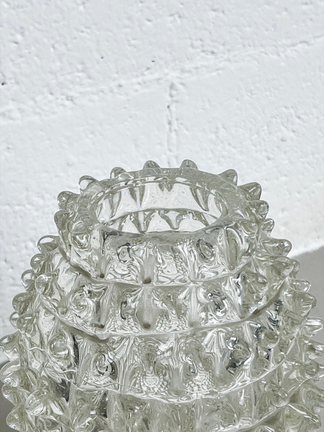 Vase Vintage Rostrato en verre clair de Murano par Barovier&Toso, Italie, années 1960 Bon état - En vente à Milano, IT