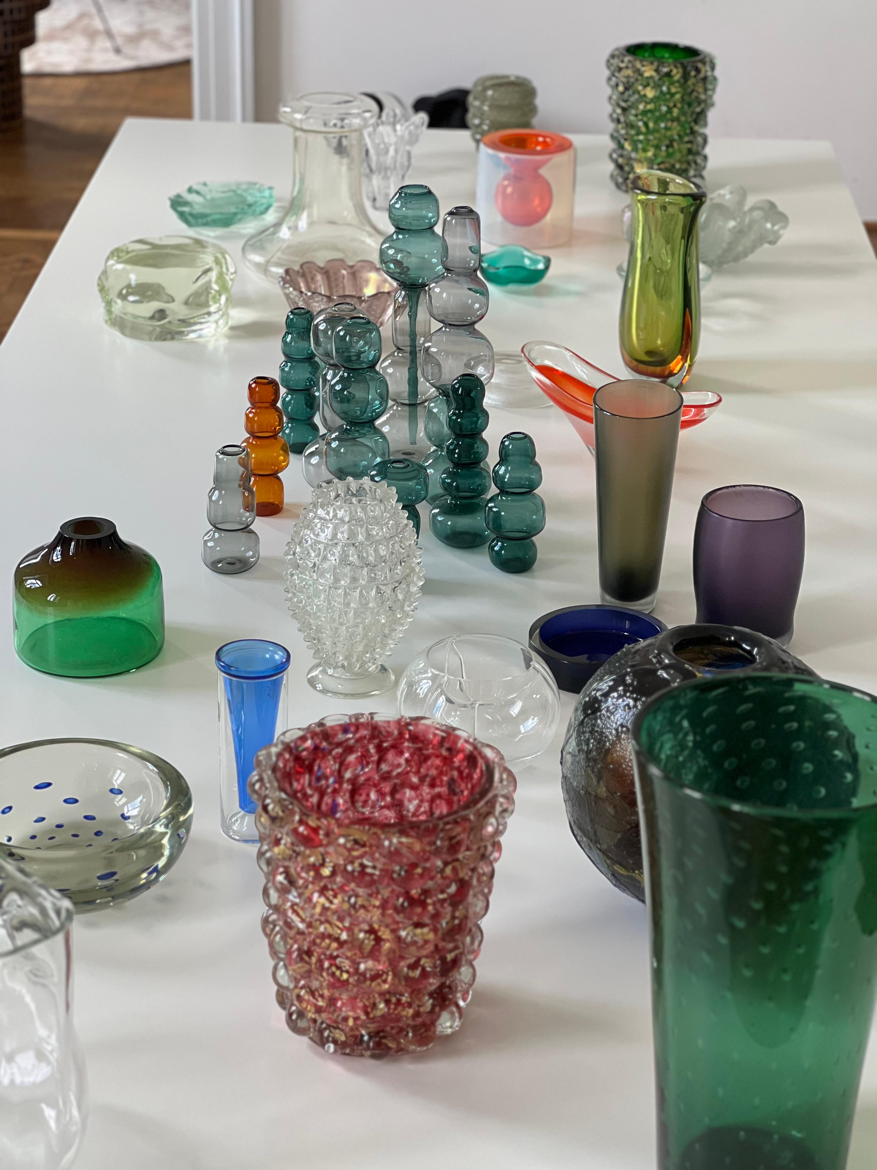 Milieu du XXe siècle Vase Vintage Rostrato en verre clair de Murano par Barovier&Toso, Italie, années 1960 en vente