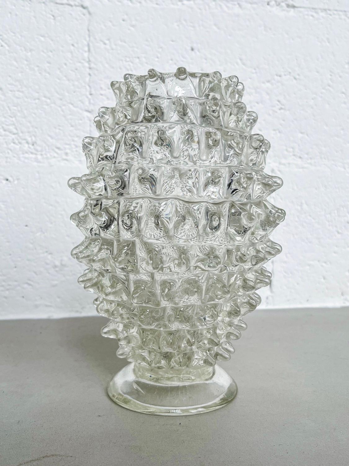 Vase Vintage Rostrato en verre clair de Murano par Barovier&Toso, Italie, années 1960 en vente 2