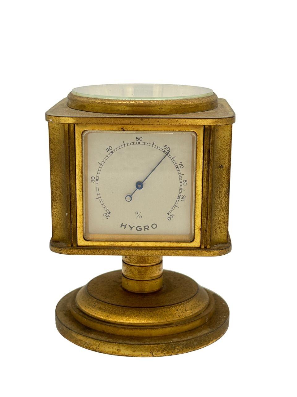 North American Vintage Rotating Desk Clock with Weather Instruments For Sale