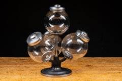 Vintage Rotating Four Globe Countertop Candy Jar Display