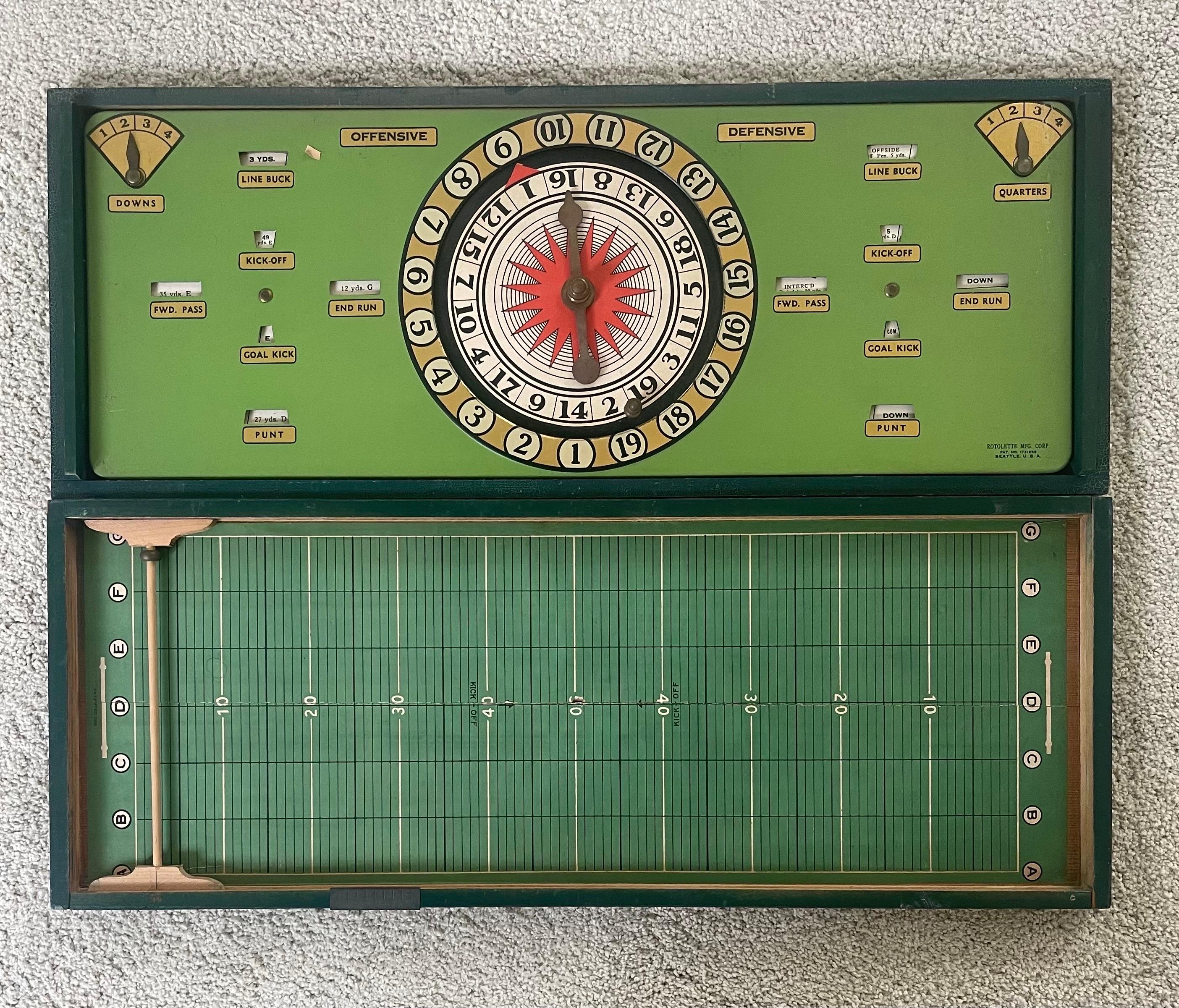 American Vintage Rotolette Football Board Game For Sale