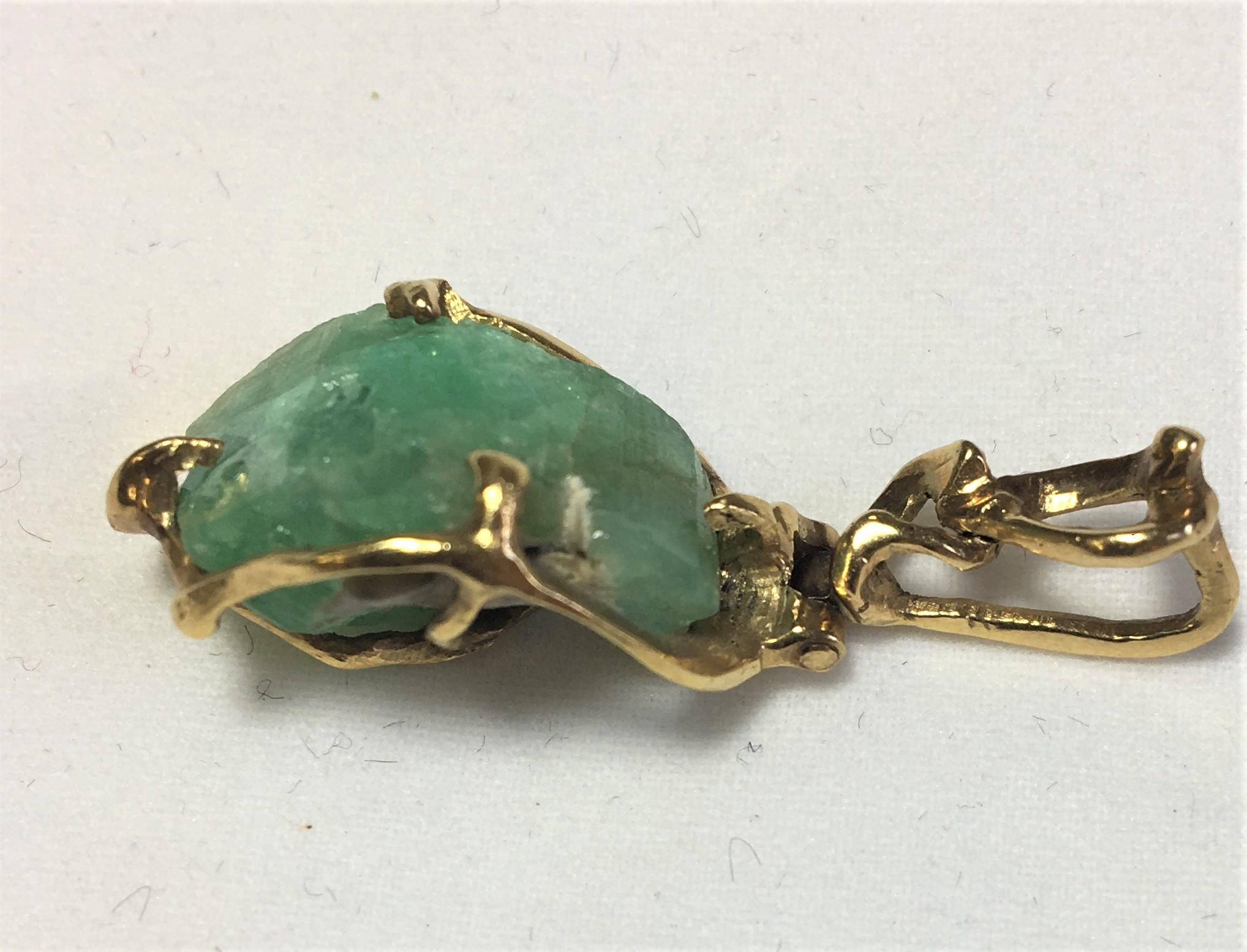 rough cut emerald necklace