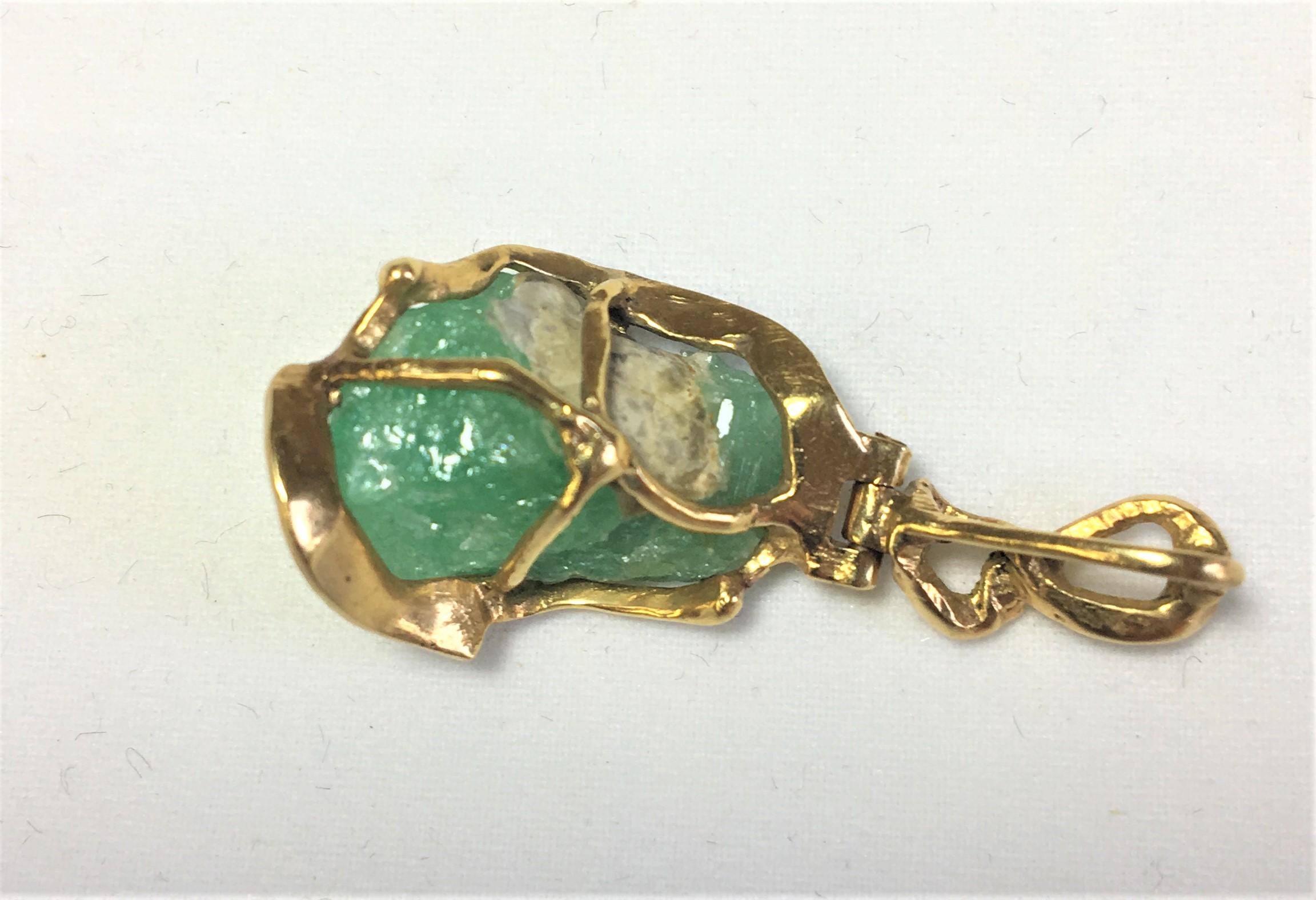 rough emerald necklace