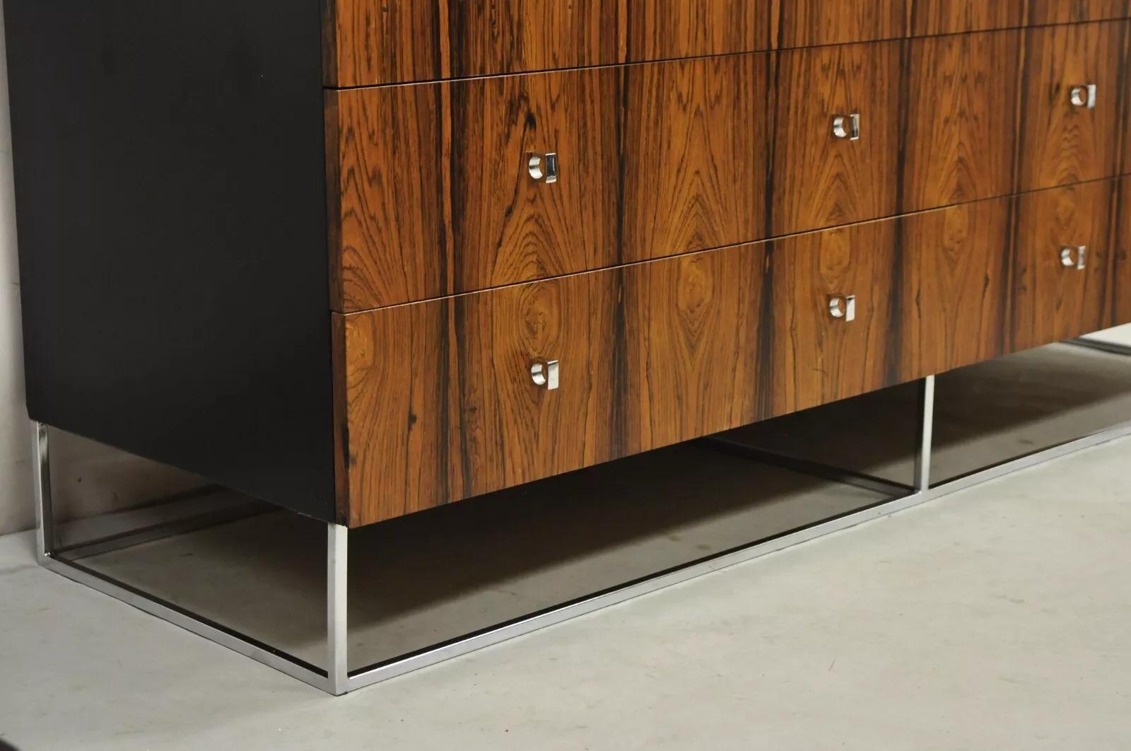 Mid-Century Modern Vintage Rougier Mid Century Danish Modern Rosewood 10 Drawer Credenza Dresser