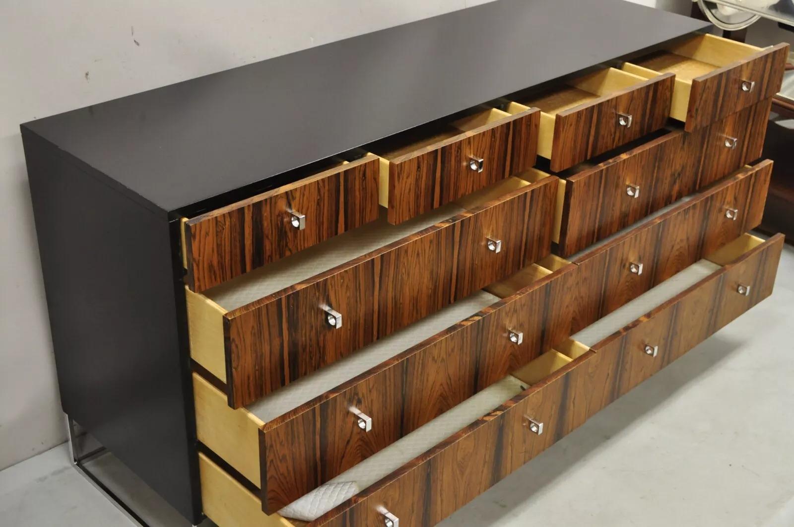 Unknown Vintage Rougier Mid Century Danish Modern Rosewood 10 Drawer Credenza Dresser