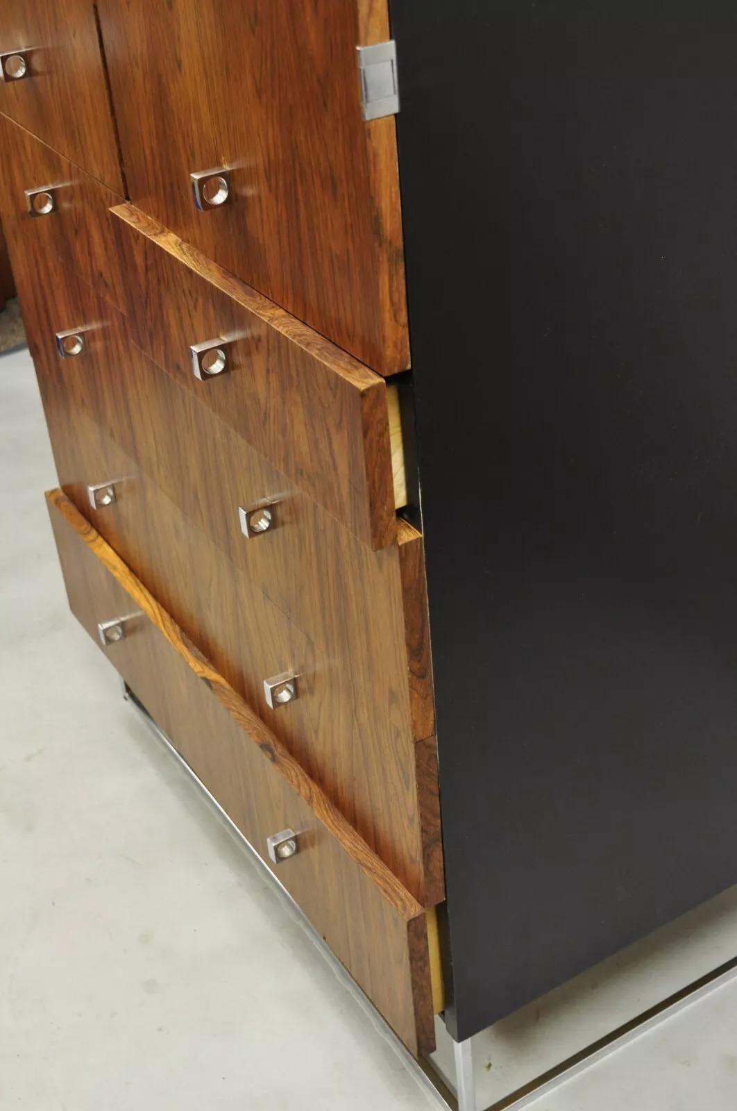 Dänische moderne Vintage-Kommode aus Rosenholz von Rougier, Mid-Century Modern, Vintage (Chrom) im Angebot