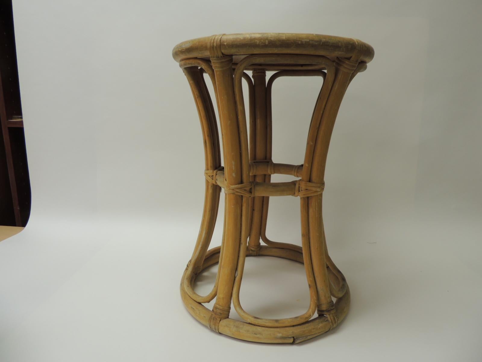 round bamboo stool