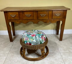 Vintage Round Bamboo Tropical Style Stool