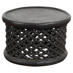 Vintage Round Black Coffee Table from Cameroon, Africa