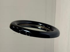 Vintage round black mirror