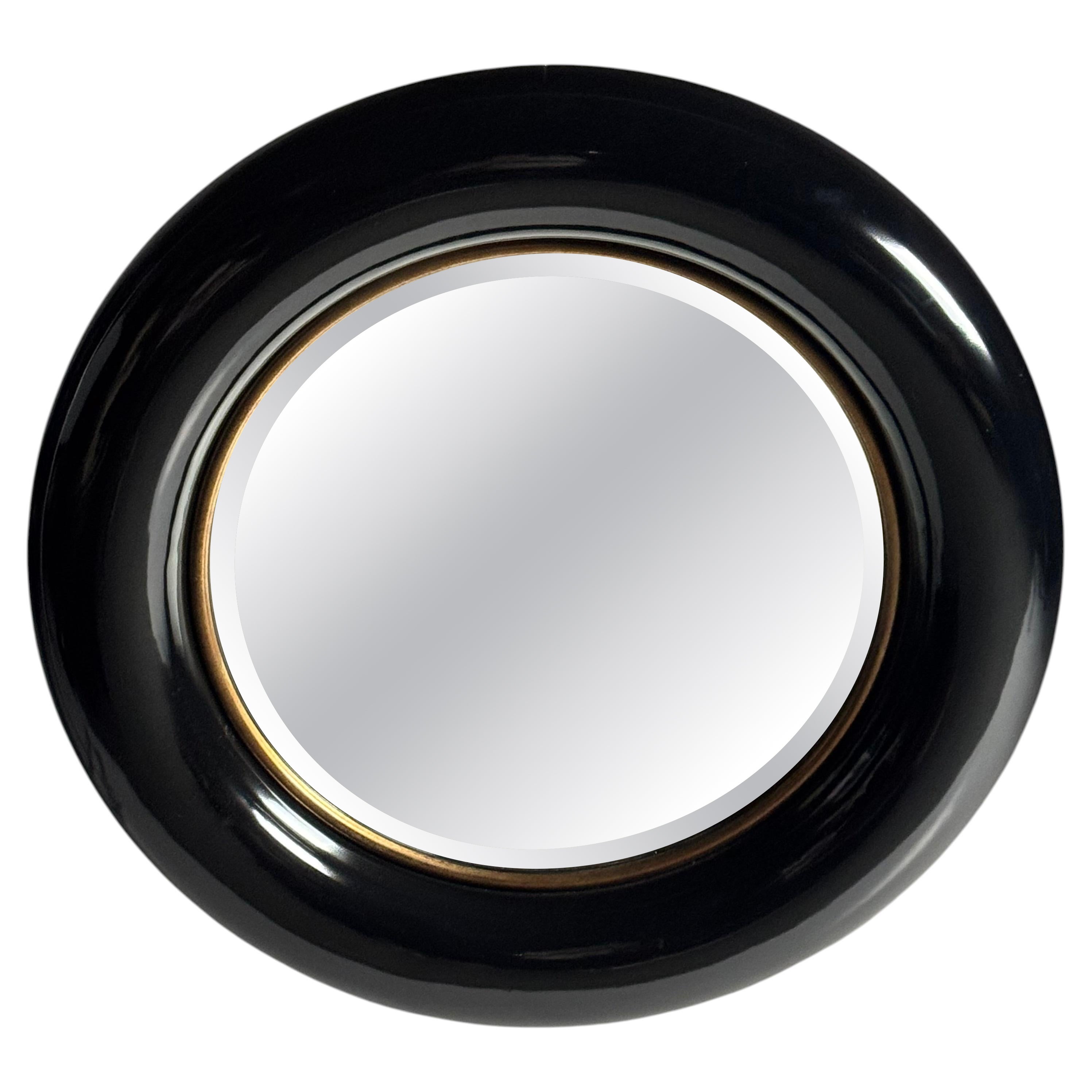 Vintage round black mirror