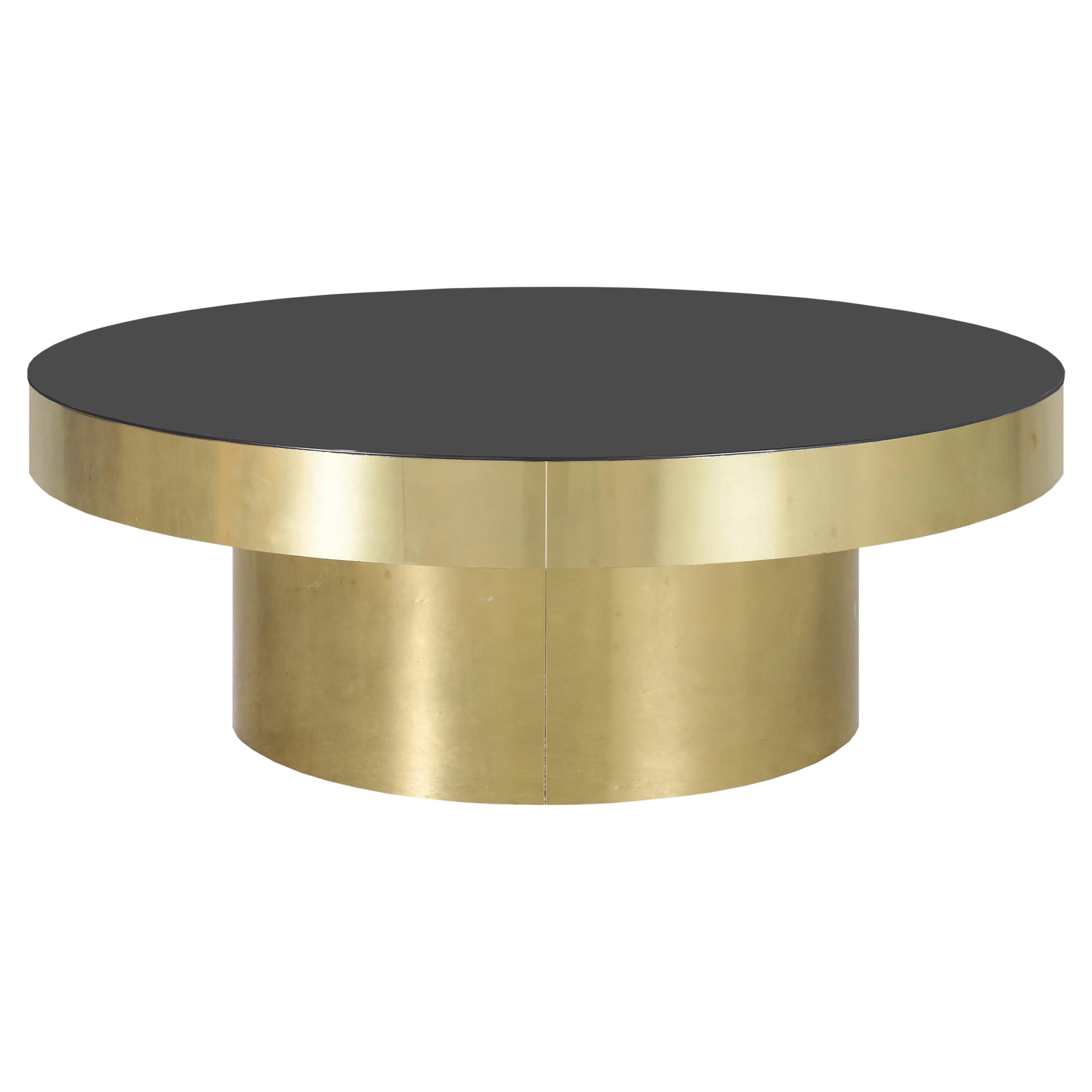 Copper, Brass, and Smoked Glass Coffee / Cocktail Table For Sale at 1stDibs