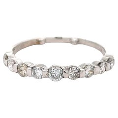 Vintage Round Brilliant Cut Diamond 14 Karat White Gold Half Eternity Band Vintage Round Brilliant Cut Diamond 14 Karat White Gold Half Eternity Band