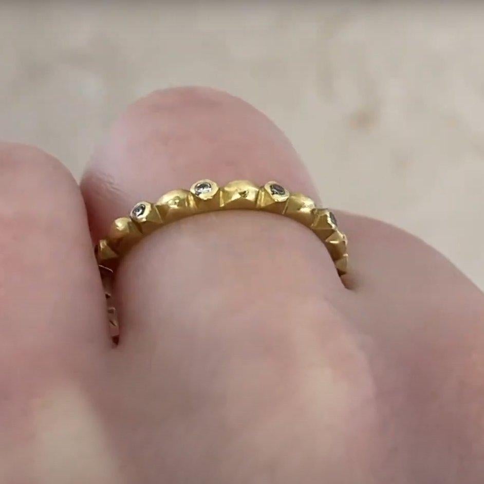 Taille ronde Bandeau vintage en diamant rond taillé en brillant (environ 0,10 carats), or jaune en vente