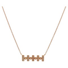 Vintage Round Brilliant Cut Diamond Dot Dash Gold Necklace