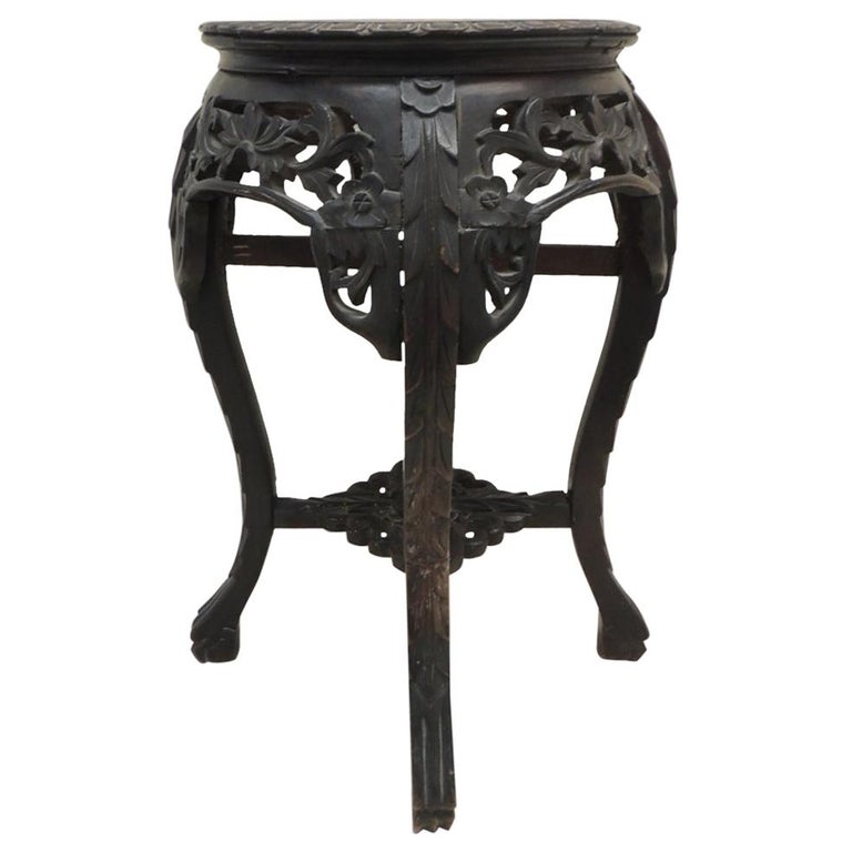 Vintage Round Chinese Export Table or Stand For Sale