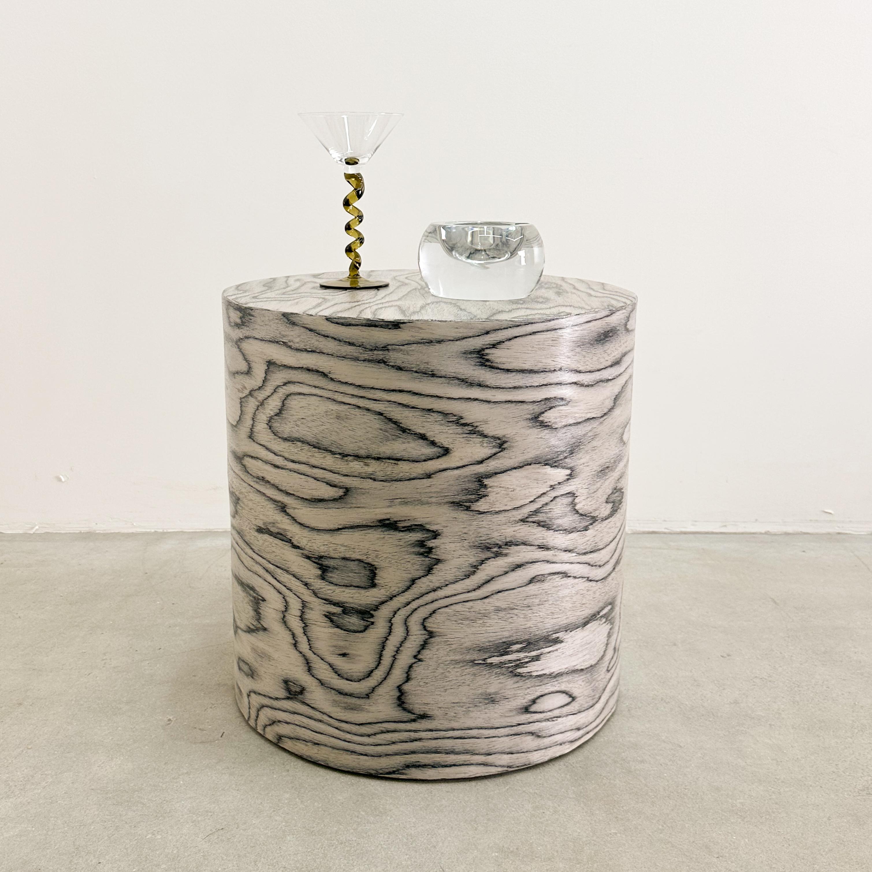 The vintage cocktail table has been re-veneered with the original Ettore Sottsass design from 1985. Sottsass is an iconic figure in the Memphis design movement. The distinctive veneer is manufactured by ALPI and sealed with a satin finish. 

Color: