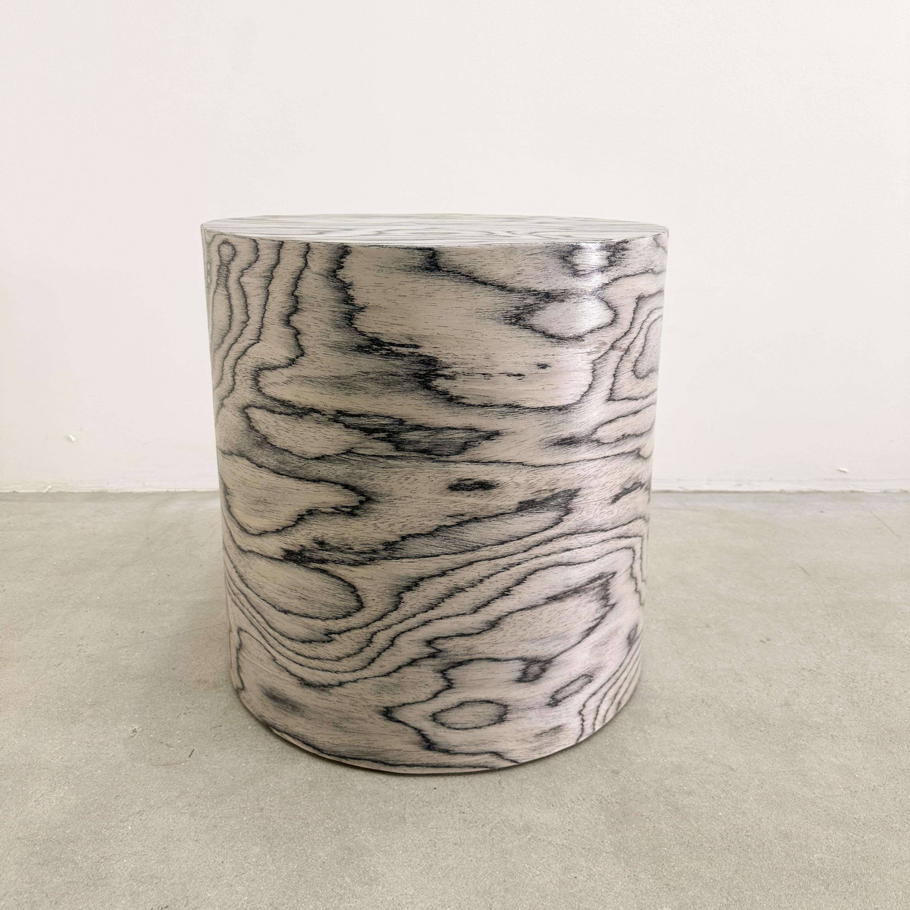 Unknown Vintage Round Cocktail Table Ettore Sottsass Veneer Side Table Postmodern 80s