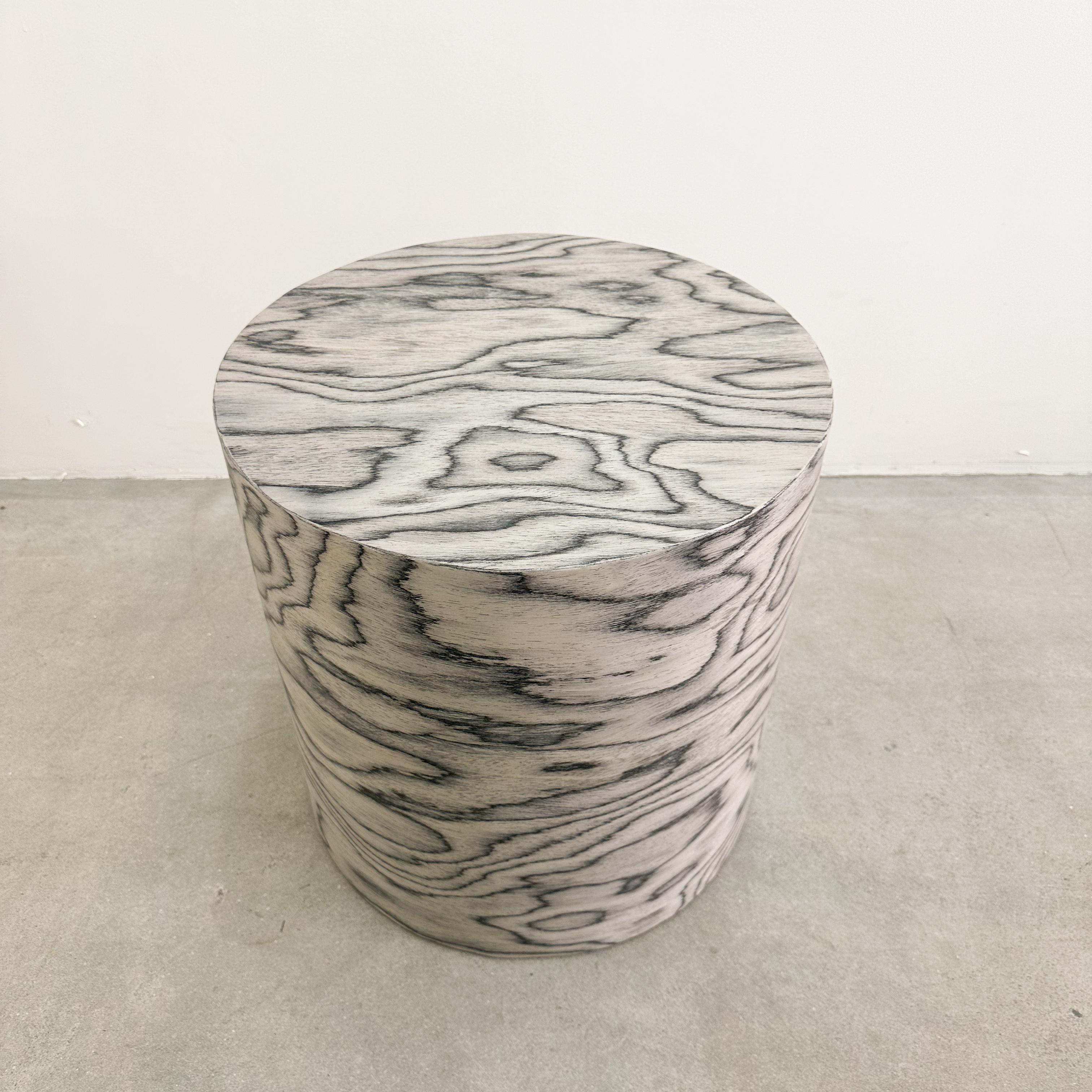Late 20th Century Vintage Round Cocktail Table Ettore Sottsass Veneer Side Table Postmodern 80s