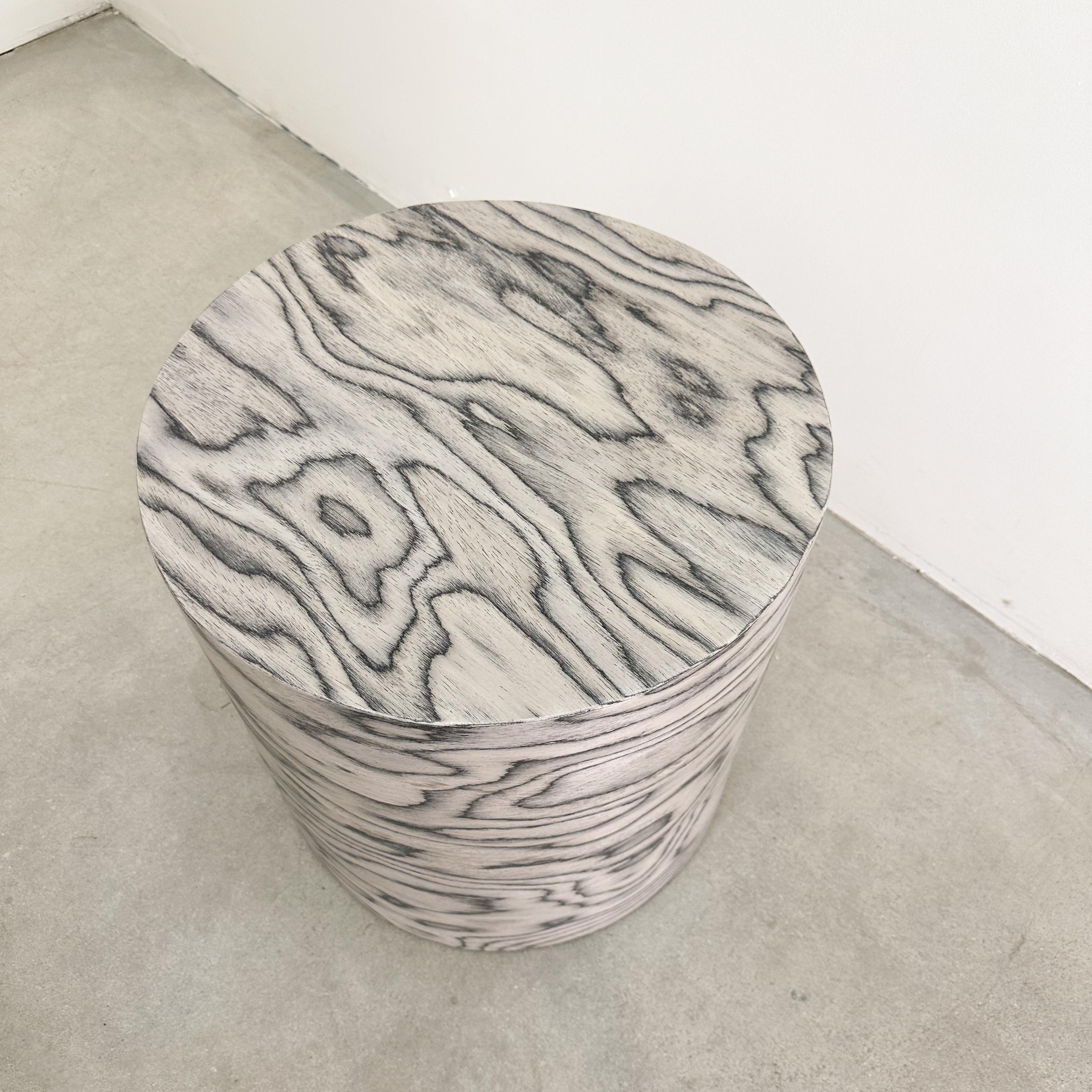 Vintage Round Cocktail Table Ettore Sottsass Veneer Side Table Postmodern 80s 2