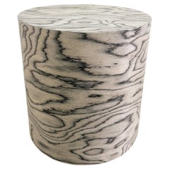Vintage Round Cocktail Table Ettore Sottsass Veneer Side Table Postmodern 80s