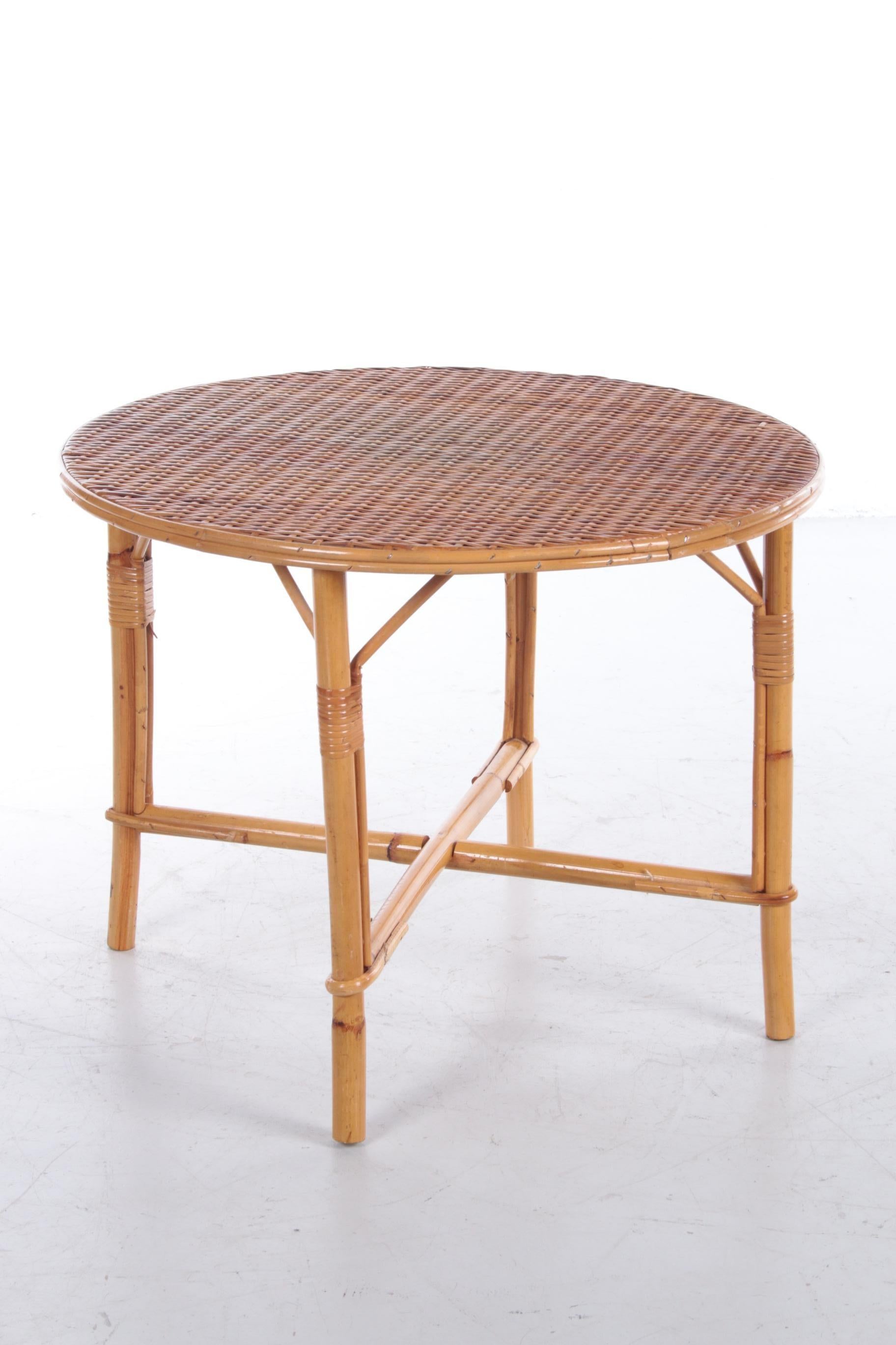 Vintage Round Coffee Table Bohemian Style, 1960 For Sale 6