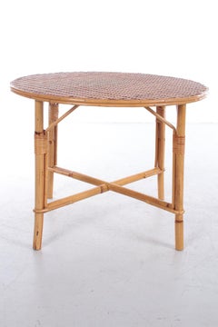 Vintage Round Coffee Table Bohemian Style, 1960