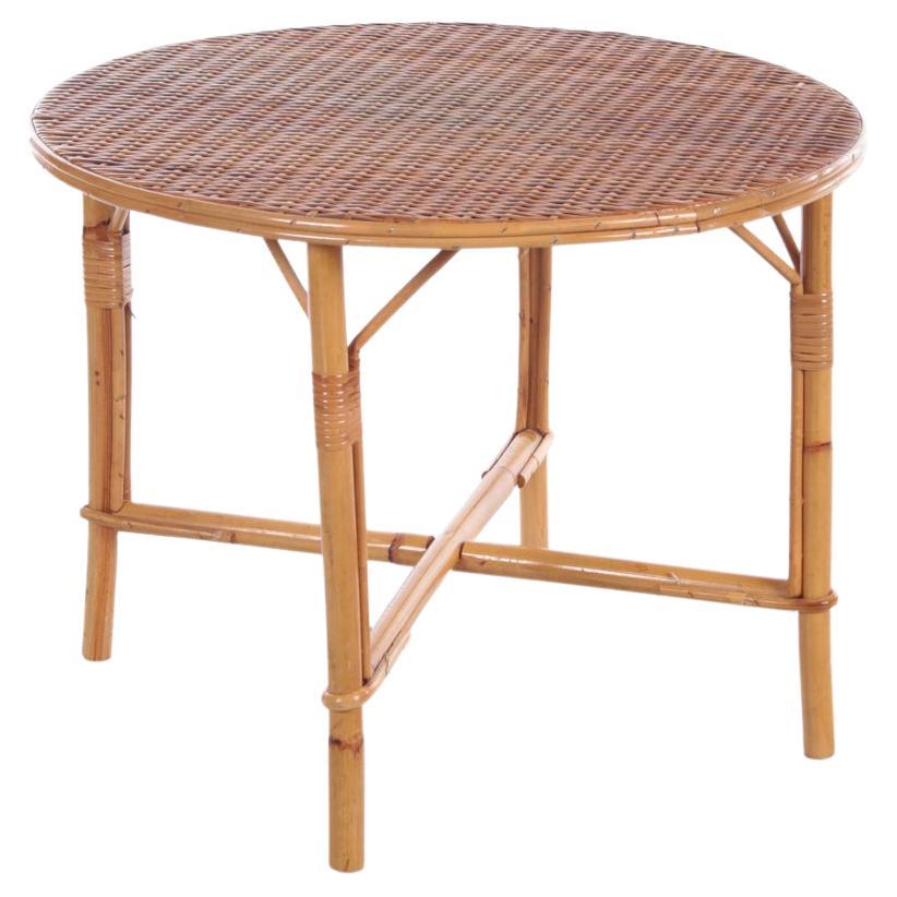 Vintage Round Coffee Table Bohemian Style, 1960