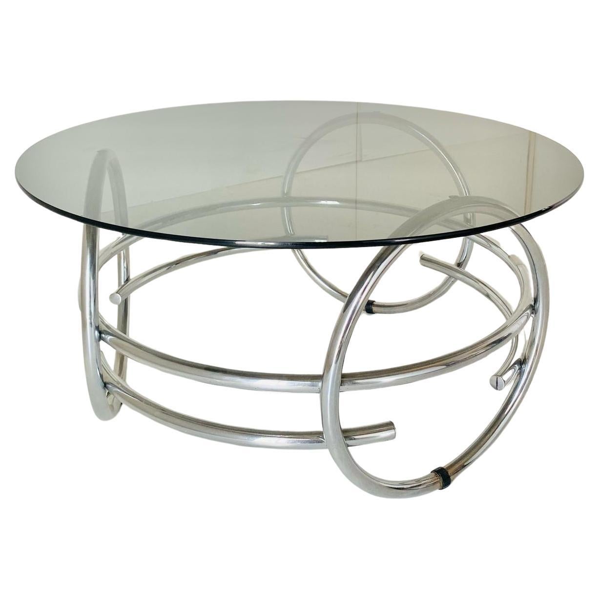 Space Age Vintage round coffee table in space age style, Italy, 1970s For Sale