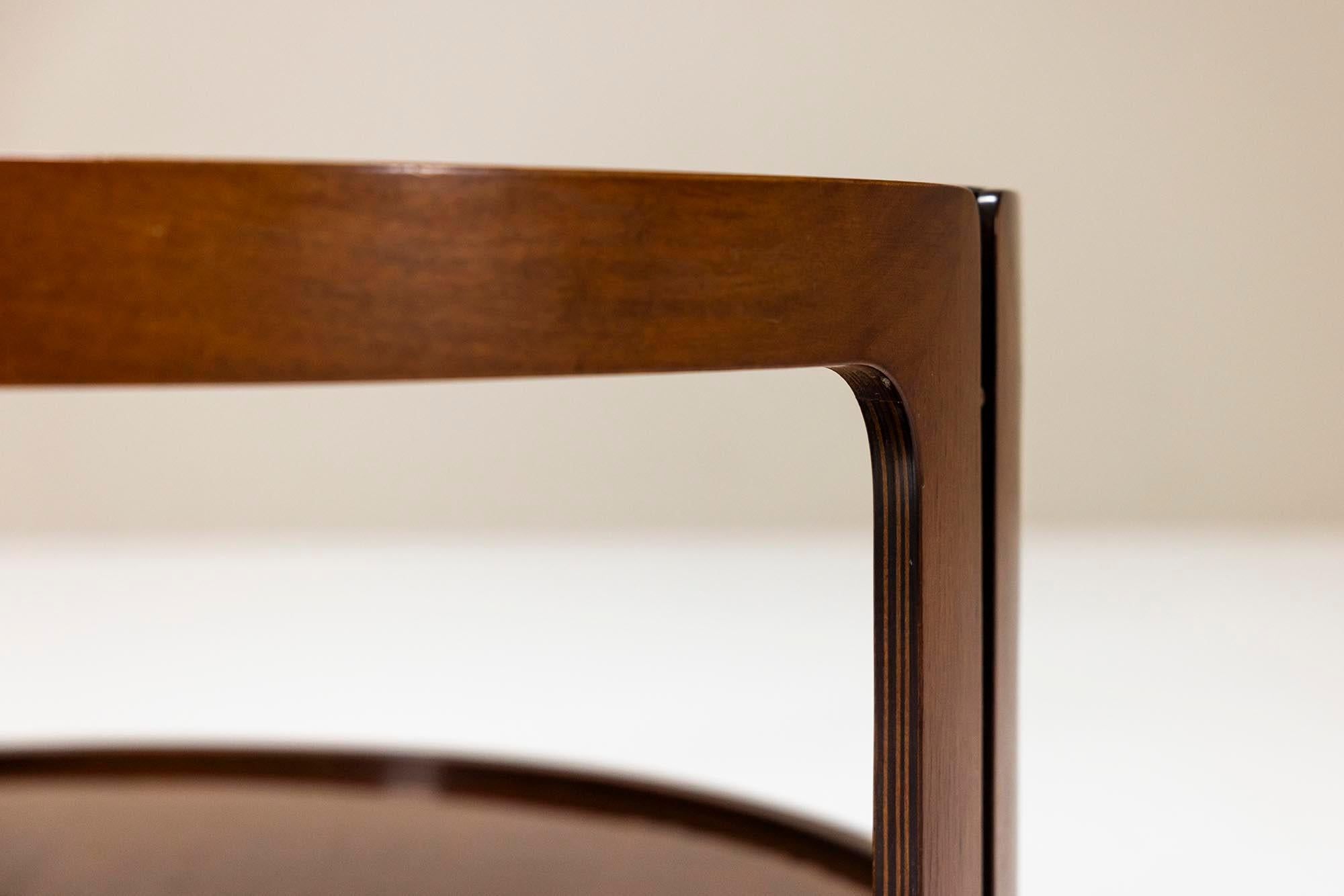 Vintage Round Coffee Table in Teak and Glass, Italy 1960s 3