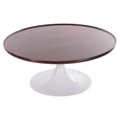Vintage Round Coffee Table in the Style of Knoll with Rosewood Top, 1970