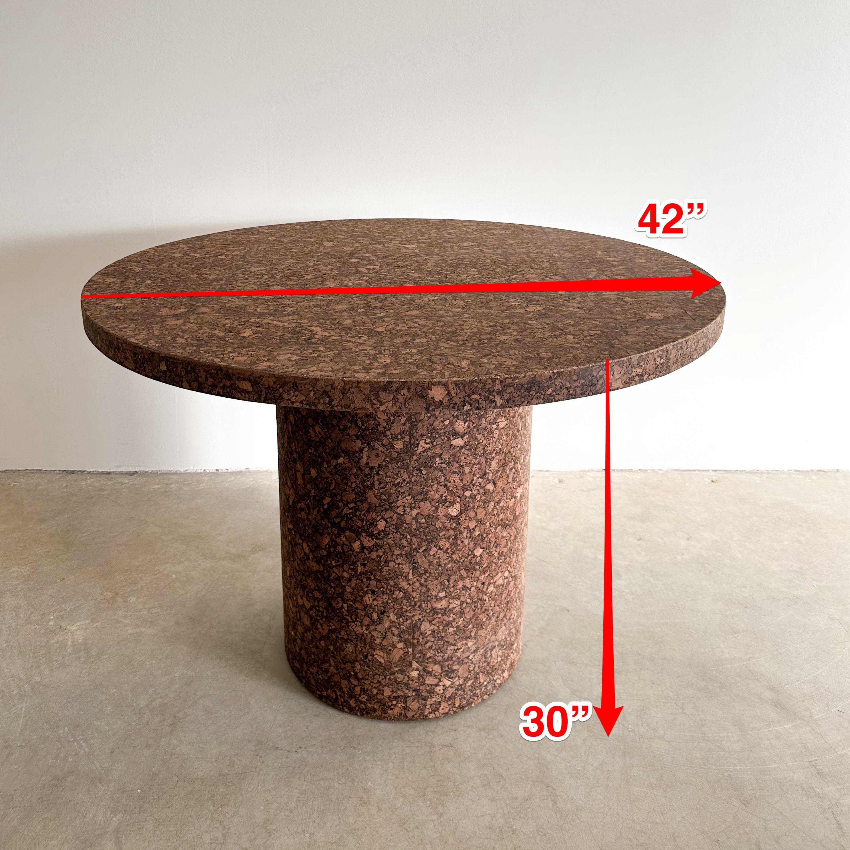 Vintage Round Cork Pedestal Base Dining Table Kitchenette Table MCM Minimalist  4