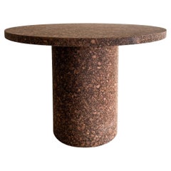 Used Round Cork Pedestal Base Dining Table Kitchenette Table MCM Minimalist 