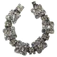 Vintage Round-Cut Crystal Bracelet with Hidden Clasp