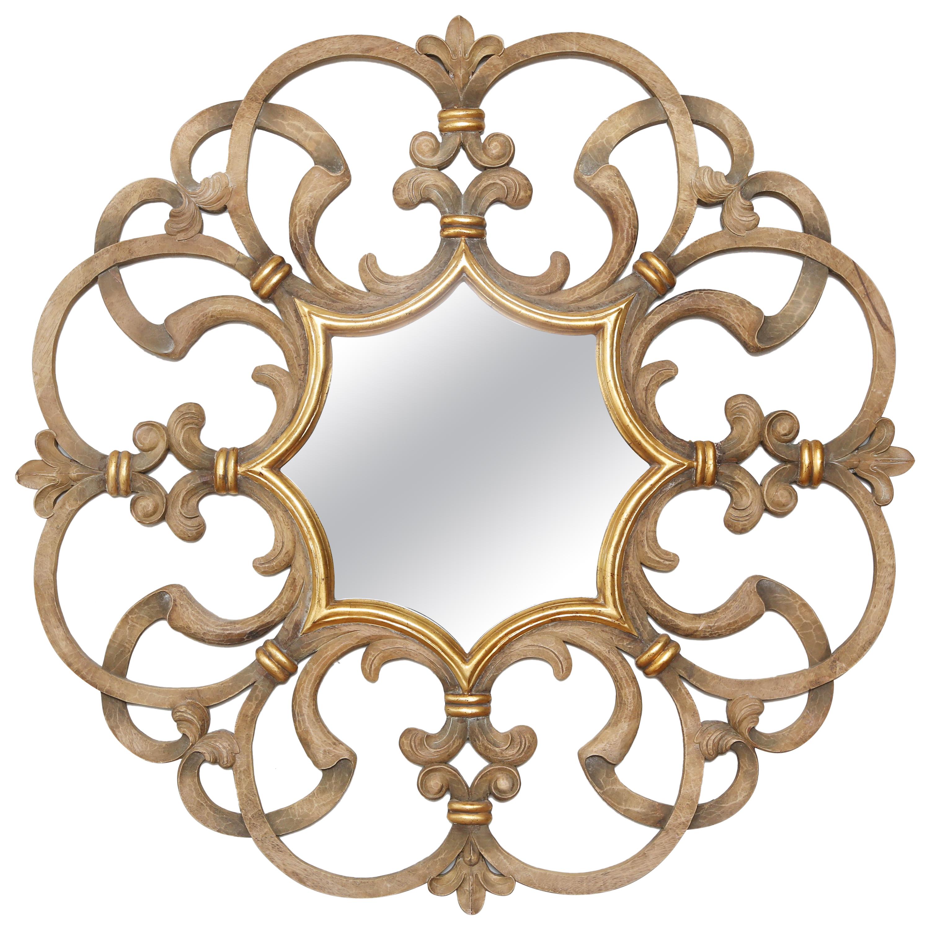 Vintage Round Dauphine Mirror by Harrison Gil