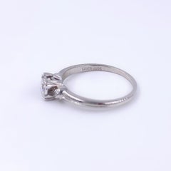 Vintage Round Diamond Engagement Ring 0.34 Carat 14 Karat White Gold
