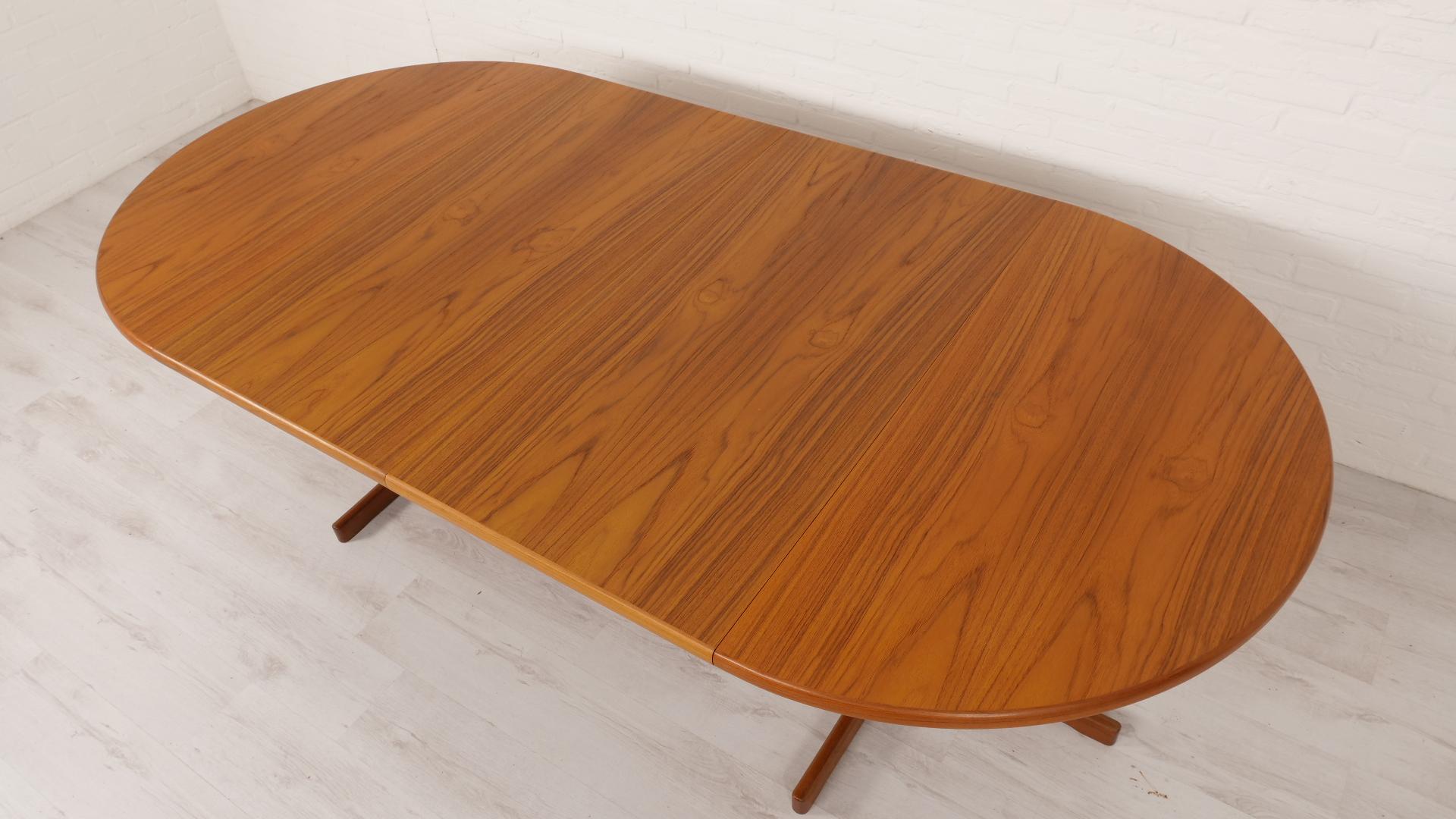Runder Vintage-Esstisch  ausziehbar  Schwedisch  120 cm 4