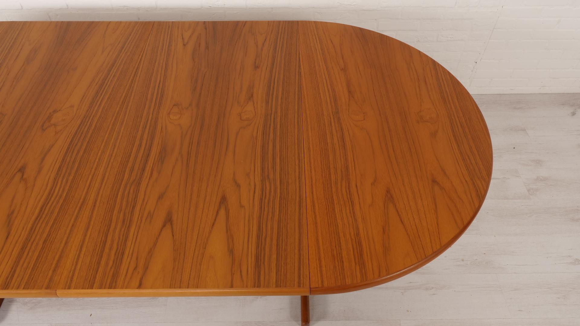 Runder Vintage-Esstisch  ausziehbar  Schwedisch  120 cm 2
