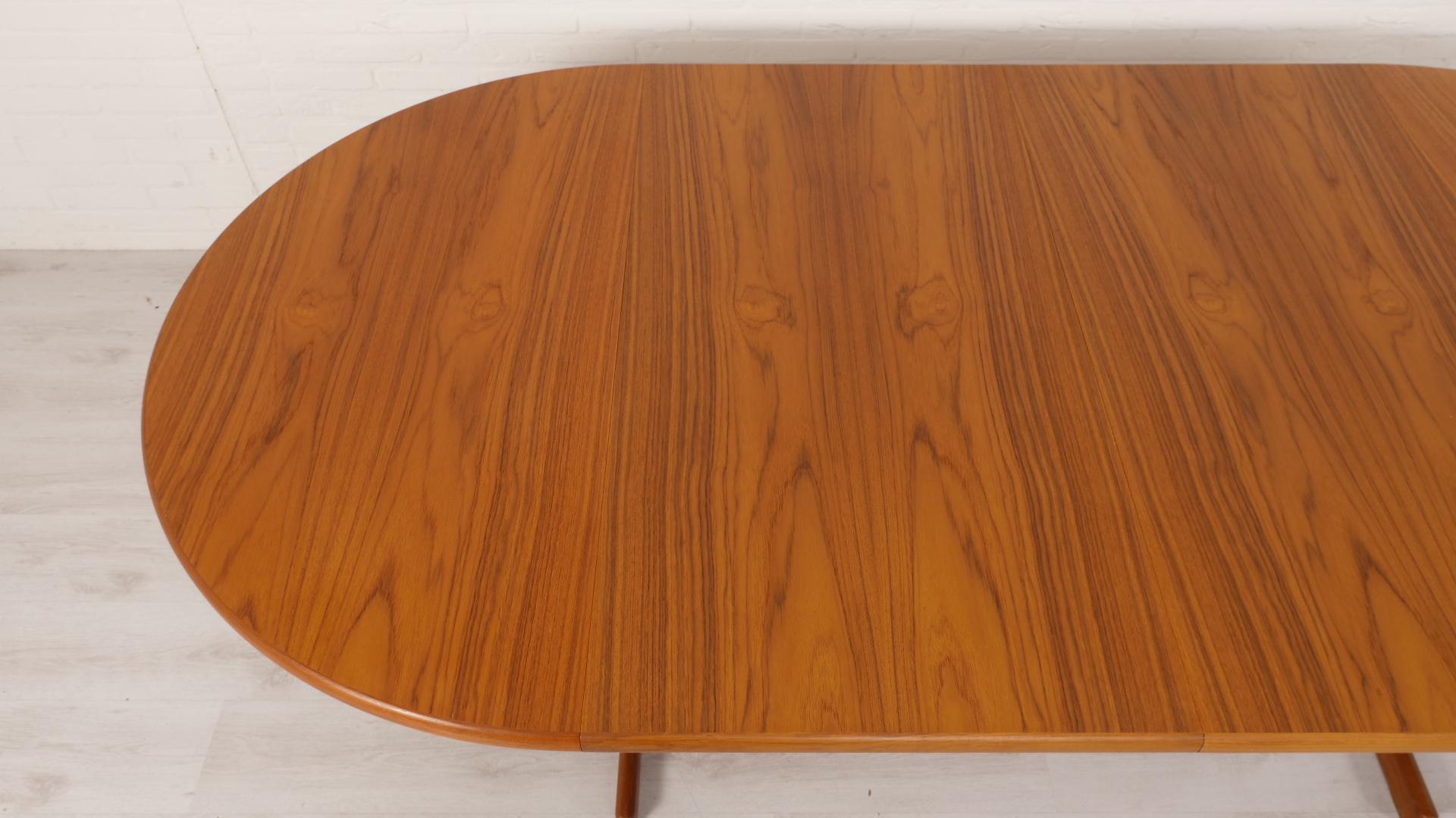 Runder Vintage-Esstisch  ausziehbar  Schwedisch  120 cm 3