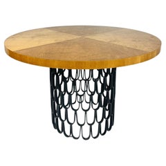 Vintage Round Dining Table in the Style of Paul Evans & Phillip Lloyd Powell