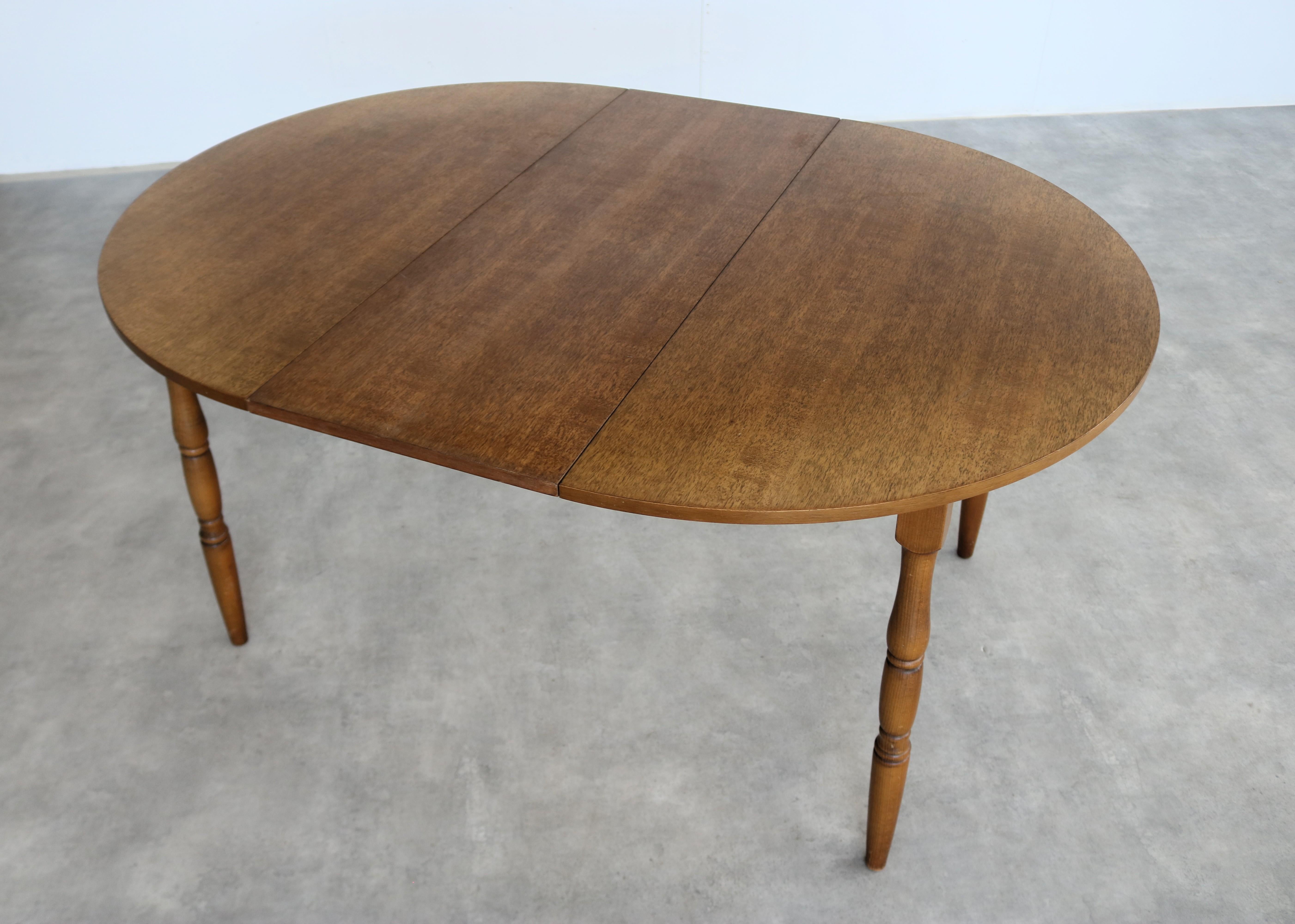 Vintage round dining table  table  extendable  Swedish For Sale 3