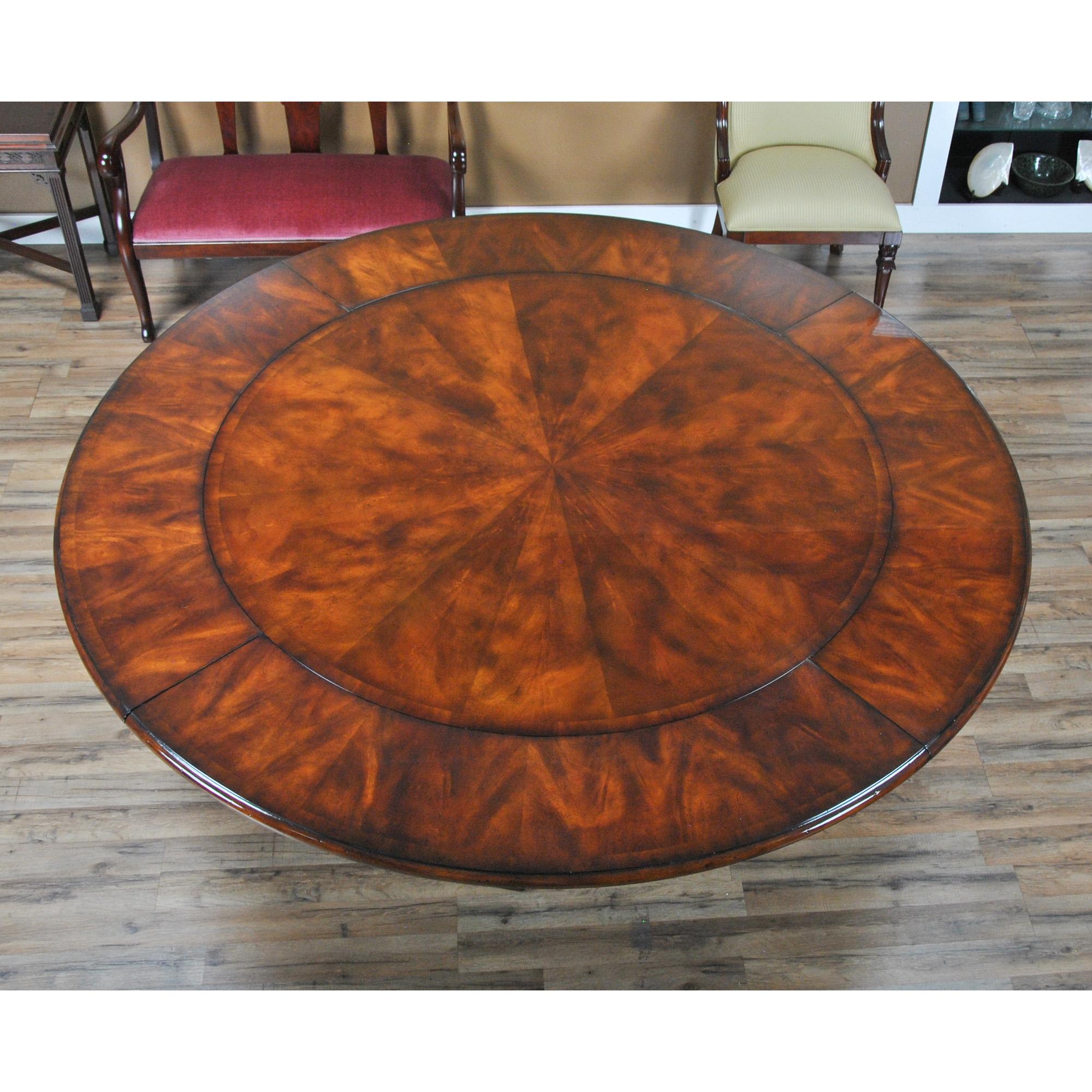 Vintage Round Dining Table with Extensions 1