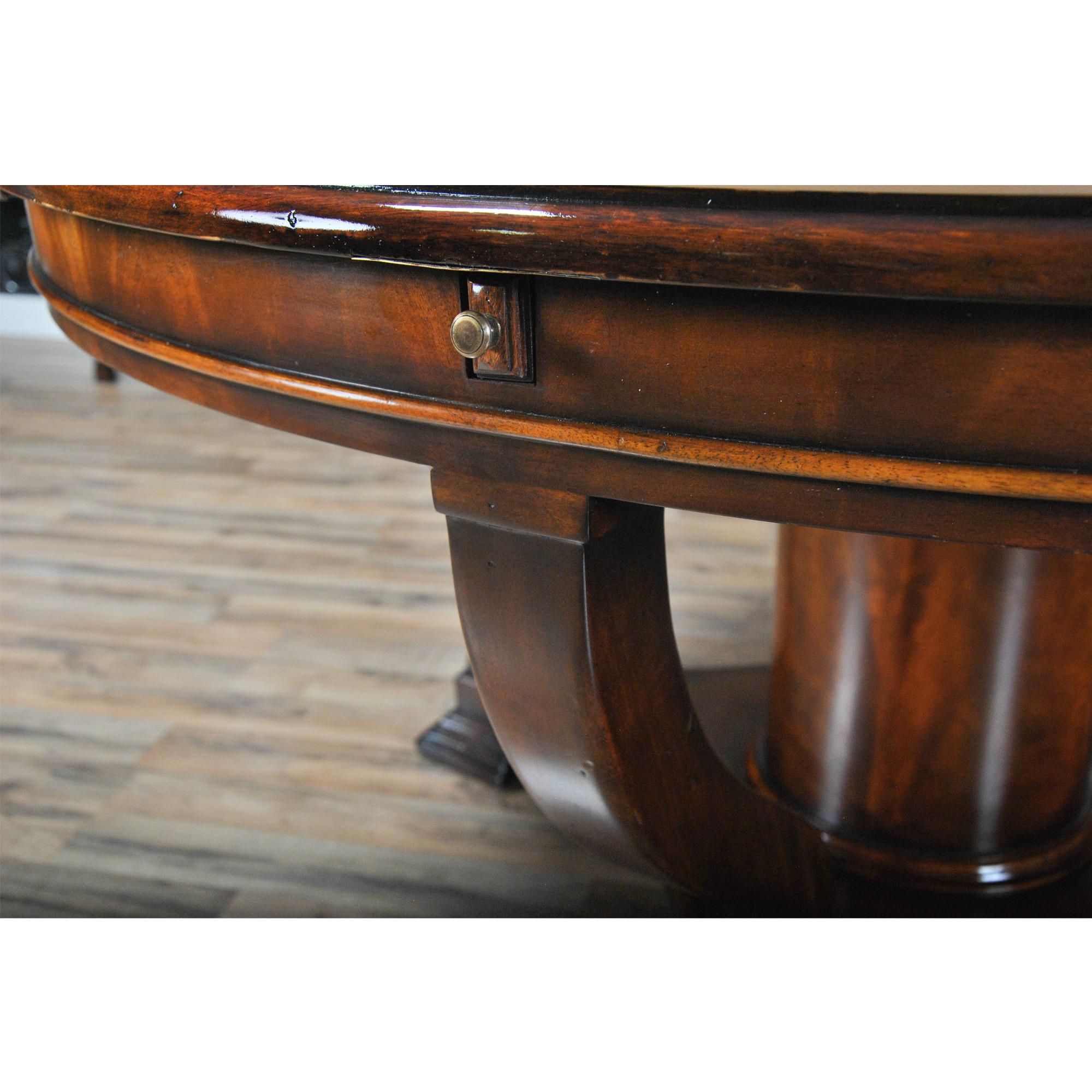 Unknown Vintage Round Dining Table with Extensions