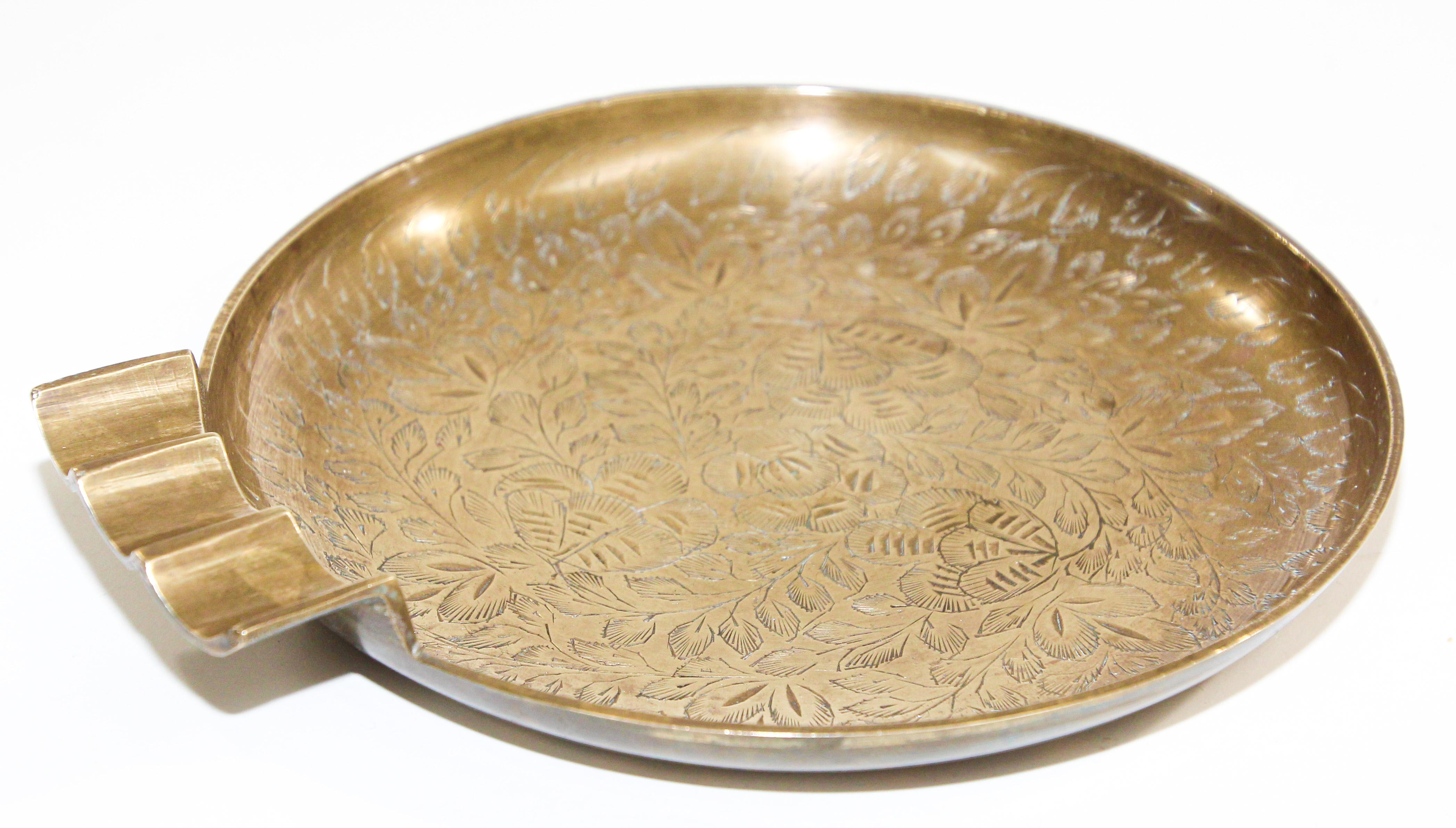 vintage brass ashtray made in india