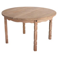 Table de salle à manger ronde extensible vintage