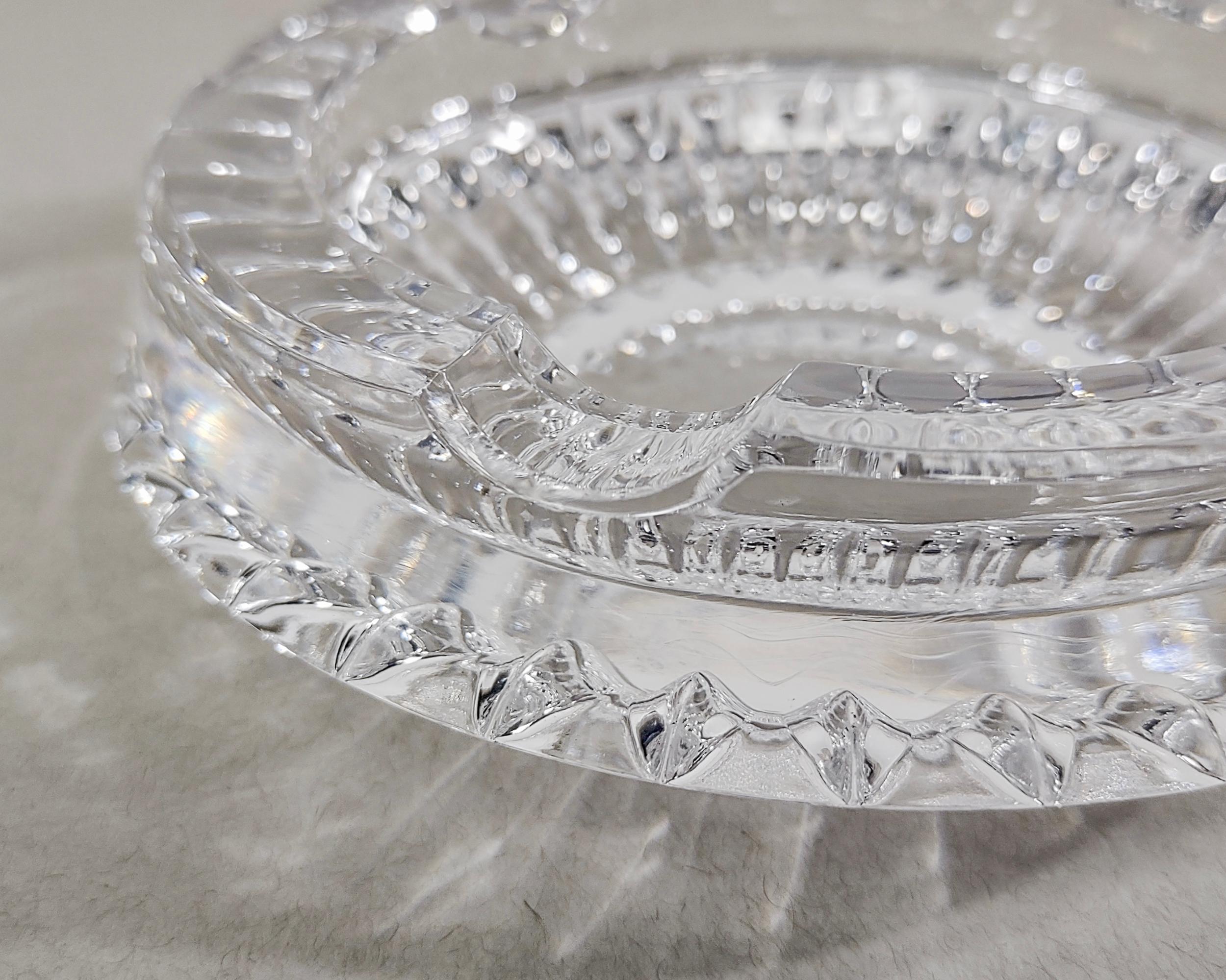 Vintage Runde facettierte Kristallglas Aschenbecher Catchall Dish 60s (Unbekannt) im Angebot