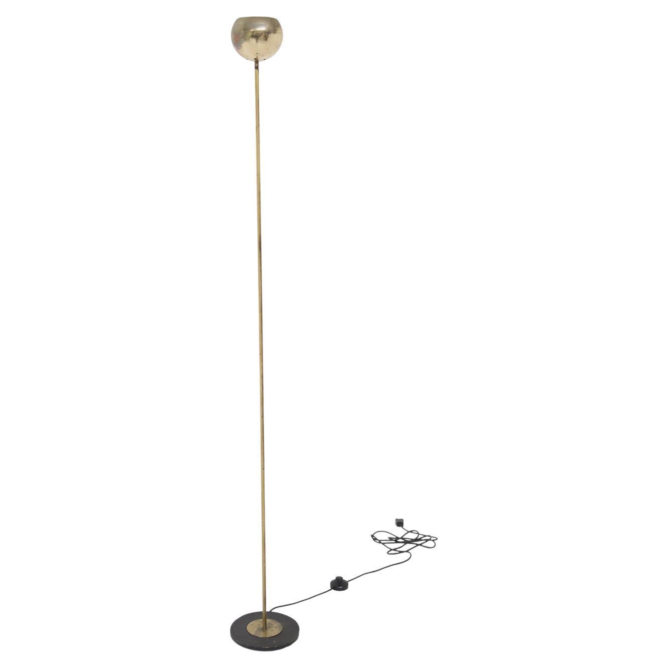 Vintage Round Floor Lamp in Brass For Sale