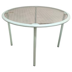 Vintage Round Glass Dining Table by Fly Line, Italy, 1960s